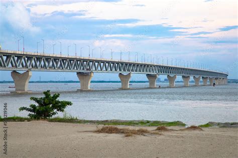 Padma Multipurpose Bridge at Padma river in Bangladesh Stock Photo ...