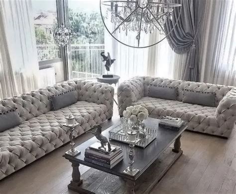 31+ Simple Living Room Curtain Ideas That Will Amaze You | Living room decor gray, Tufted sofa ...