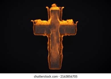 Burning Cross Symbol On Black Background Stock Illustration 2163856705 | Shutterstock