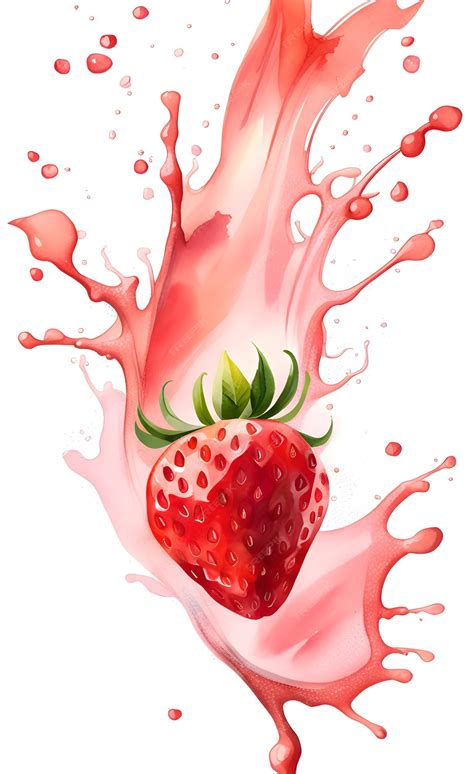 Premium AI Image | Watercolor strawberry with splash