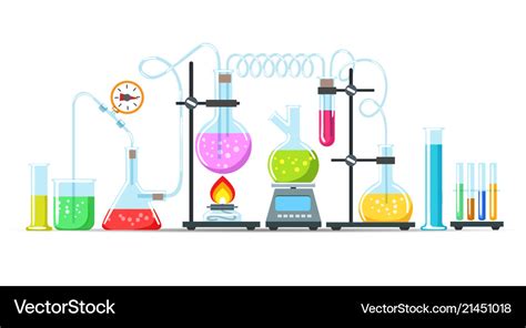 Chemistry lab equipment Royalty Free Vector Image