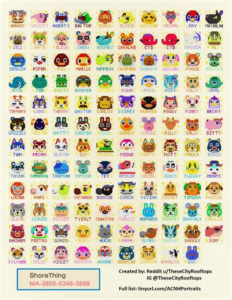 All 391 ACNH Villager Portraits with Names | Animal crossing, Animal crossing wild world, Animal ...