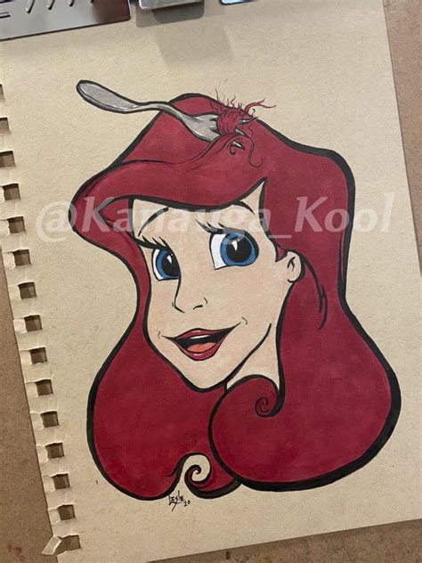 Ariel and her Dinglehopper - The Little Mermaid Art - by J. Lisle