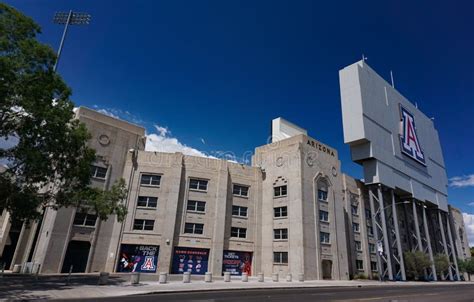 Arizona Stadium, University of Arizona Wildcats, Tucson. Pinal Hall Dormitory and Scoreboard ...