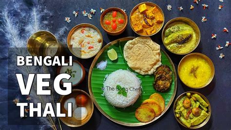 Bengali Veg Thali - Durga Puja Special Veg Thali - Bengali Niramish Thali Recipe - Bengali Thali ...