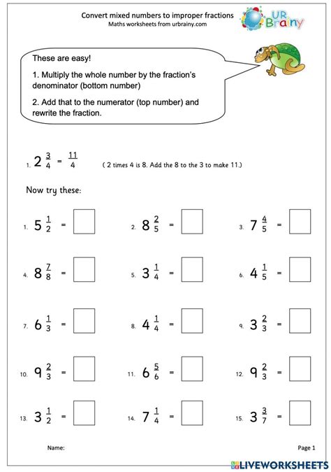 Adding Mixed Numbers Worksheet in 2023 | Improper fractions, Fractions worksheets, Fractions