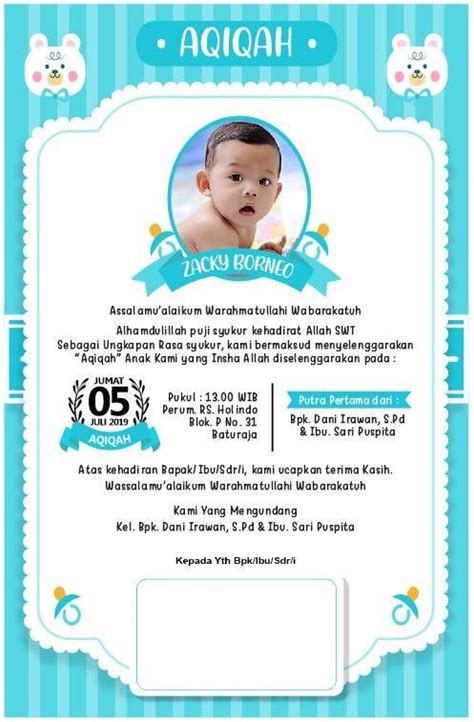 Template Undangan Aqiqah model bunga file cdr | Undangan, Desain kartu undangan, Kartu bayi