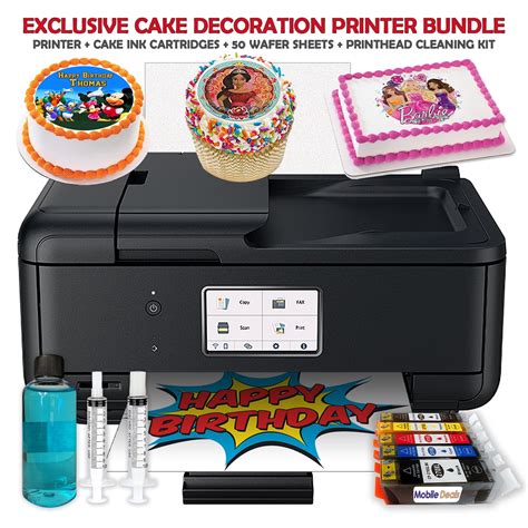 Tech Deals Cake Image Printer, Edible Ink Cartridges & 50 Wafer Paper ...