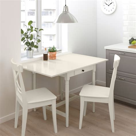 INGATORP / INGOLF Table and 2 chairs, white/white, 65/123 cm - IKEA