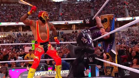 Rey Mysterio defeats 'son' Dominik Mysterio at 2023 WWE WrestleMania 39 ...