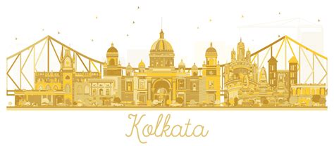 Kolkata India City skyline golden silhouette. 16411688 Vector Art at ...