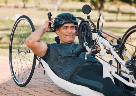 Premium Photo | Sports athlete or a man with a disability and bike for ...