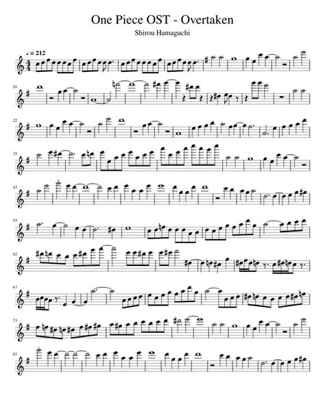 One Piece OST - Overtaken Sheet music for Flute (Solo) | Download and ...