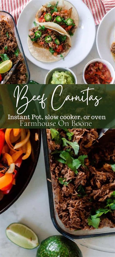 Beef Carnitas - Instant Pot, Slow Cooker Or Oven - Farmhouse on Boone