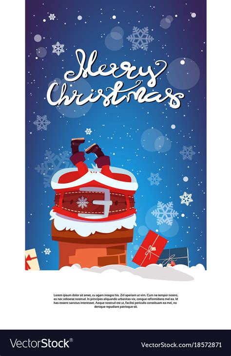 Merry christmas vertical banner with santa claus Vector Image