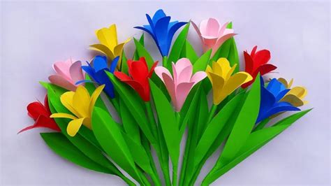 Diy Paper Flower Stick | Paper Flowers | Paper Flower Stick Making At Ho... | Paper flowers diy ...