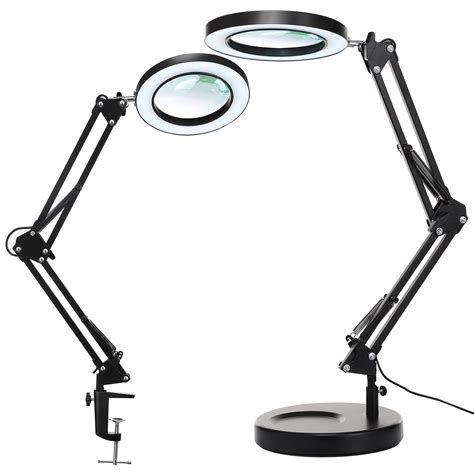 Buy Magnifying Glass with Light and Stand, KIRKAS 2-in-1 Stepless Dimmable LED Magnifying desk ...