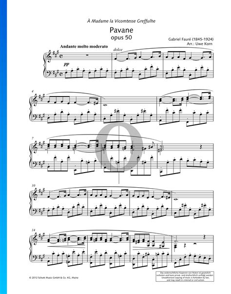 Pavane (Gabriel Fauré) Piano Sheet Music - OKTAV