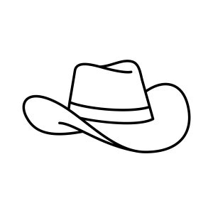 Cowboy Hat Outline SVG Cut File, Instant Download | PremiumSVG