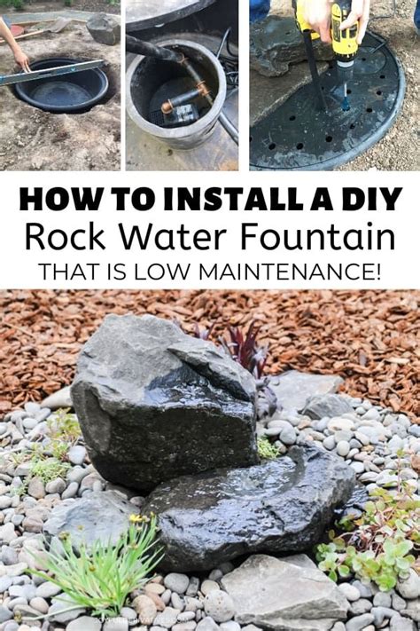 How to Install a DIY Rock Water Fountain - Joyful Derivatives in 2020 ...