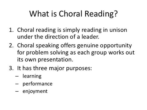 Choral Reading