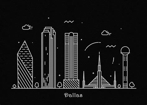 Dallas Skyline Travel Poster Drawing by Inspirowl Design