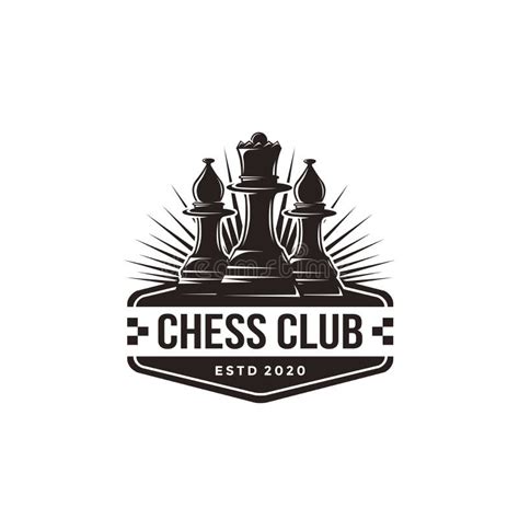 Vintage Classic Badge Emblem Chess Club, Chess Tournament Logo Vector ...