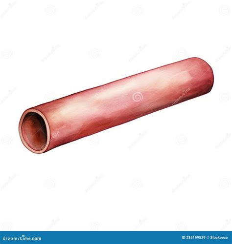 Watercolor Drawing of Tube on Plain White Background Stock Illustration ...