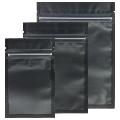 Assorted Sizes Matte Clear/Black/Black Zip Lock Bags 100pcs PE Plastic ...