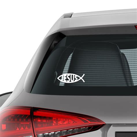 Jesus Fish Sticker Jesus Fish Decal Car Sticker Ichthys - Etsy