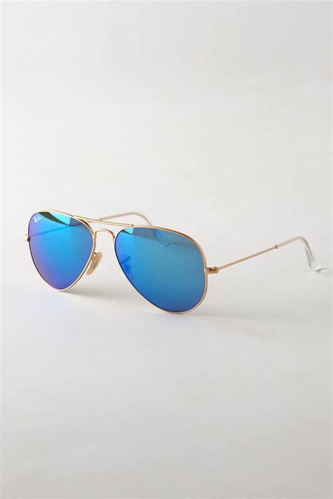 Ray-ban Flash Aviators in Blue | Lyst