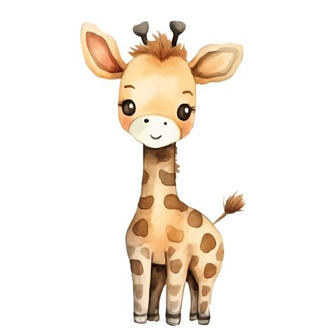 fofa safári bebê girafa clipart ilustração ai generativo 27238391 PNG