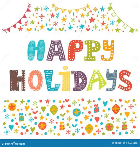 Happy Holidays Greeting Card. Illustration for Holiday Design Stock Vector - Illustration of ...