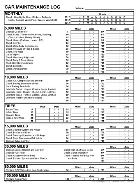 30 Free Vehicle Maintenance Logs [Excel, PDF, Word] - TemplateArchive