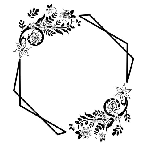 Hand Drawn Floral Border Black And White Elegant Decoration Free Vector ...