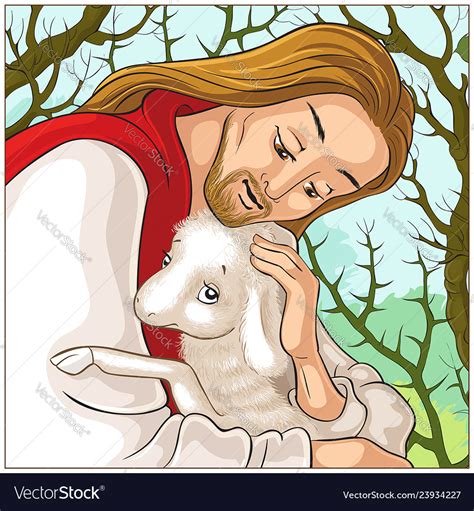 History of jesus christ parable the lost sheep Vector Image