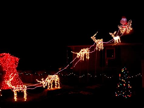 Reindeer Pulling Santa’s Sleigh Holiday Christmas Lights – Photos ...