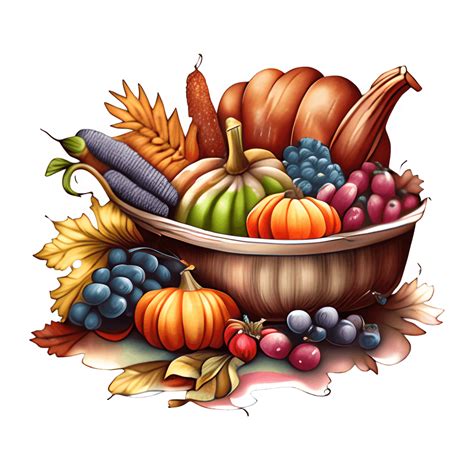 Thanksgiving Cornucopia Clipart · Creative Fabrica