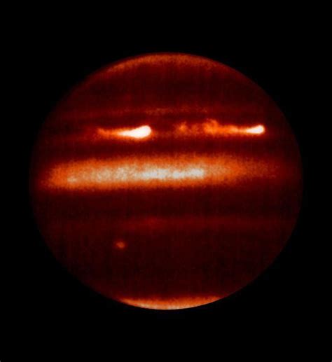 Inspiration. Jupiter seen in infrared. The brightest areas are 'holes ...