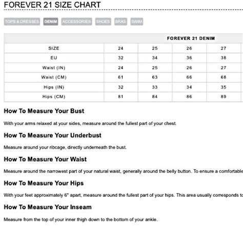 Forever 21 Pantyhose Size Chart