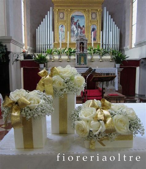 Fioreria Oltre/ 50th wedding anniversary/ Golden anniversary/ Church wedding flowers/ Altar ...