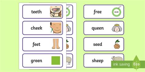 ee Words Phonics Cards | Twinkl Learning Resources - Twinkl