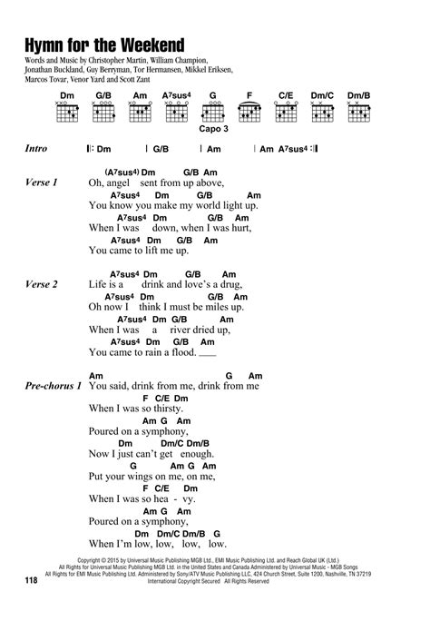 Hymn For The Weekend by Coldplay - Guitar Chords/Lyrics - Guitar Instructor