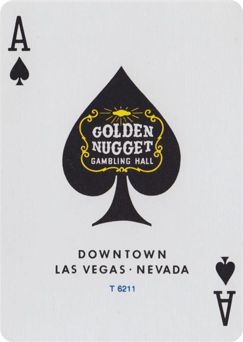 The Ace of Spades from Vintage Golden Nugget Hotel & Casino, Las Vegas, Playing Cards. Casino ...