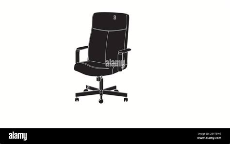 Vector Black and White Isolated Illustration of a Gamer or Office Chair. Silhouette Stock Vector ...