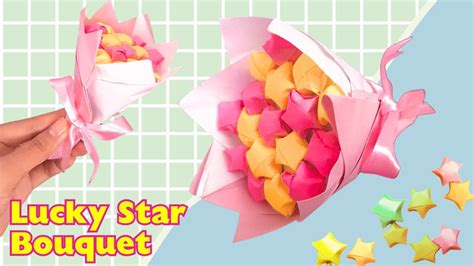 DIY LUCKY STAR BOUQUET ⭐| Paper Flower Bouquet |⭐ Origami Star Bouquet | Paper Star Bouquet ...