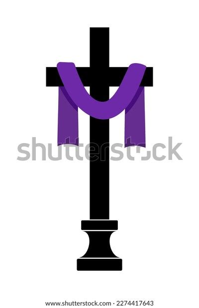 Christian Cross Purple Fabric Icon Holy Stock Vector (Royalty Free ...