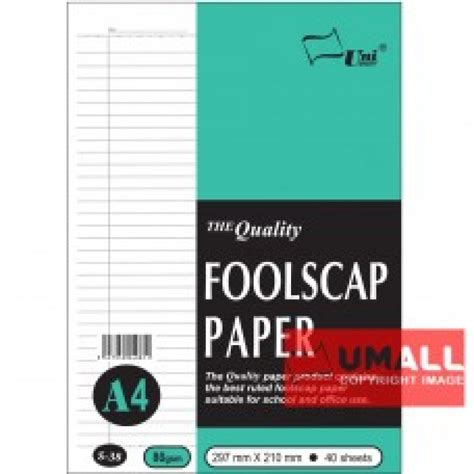 UNI FOOLSCAP PAPER 80G A4-40'S (S-38)