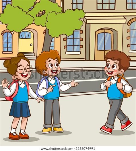 Group Students Kids Talking Cartoon Vector Stock Vector (Royalty Free) 2258074991 | Shutterstock