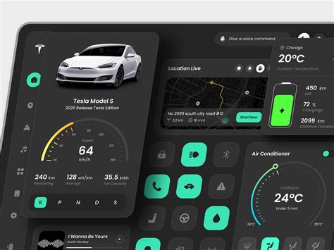 Tesla - Tesla Car Dashboard by Checilona Zaneth for Nija Works on Dribbble